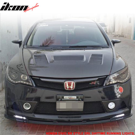 Fit 2006-2015 Honda Civic 4Dr Daytime Running Lights RR Style