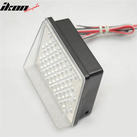 IKON MOTORSPORTS, Brake Lights Universal Fitment , Square Red LED Rear Tail Third 3RD Stop Safety Lamp Light