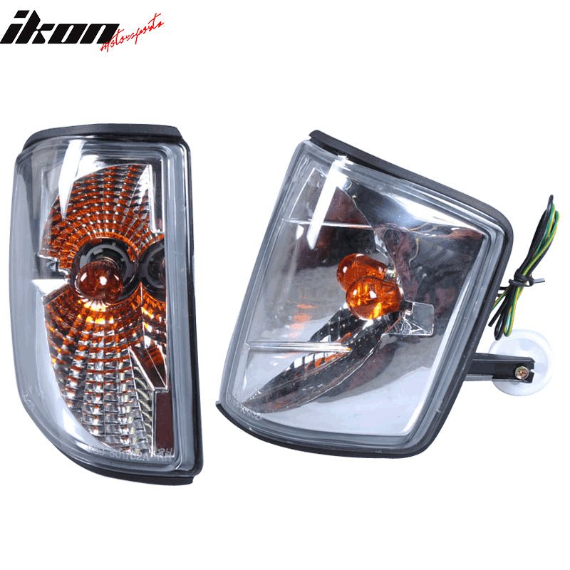 Compatible With 1984-1993 Mercedes E-Class W201 190E 190D Clear Corner Lights Lamps