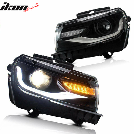 Fits 14-15 Chevrolet Camaro 6th Gen Style Projector Head Lamp DRL LED Headlights