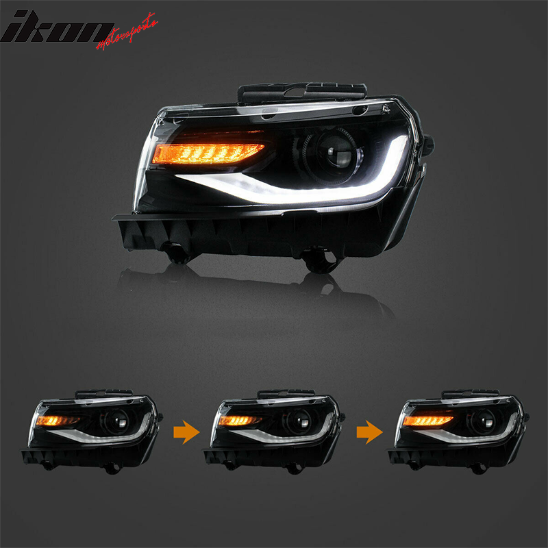 Fits 14-15 Chevrolet Camaro 6th Gen Style Projector Head Lamp DRL LED Headlights