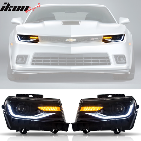 Fits 10-13 Chevy Camaro ZL1 Style Front Bumper Cover Headlight Clear Fog Lights