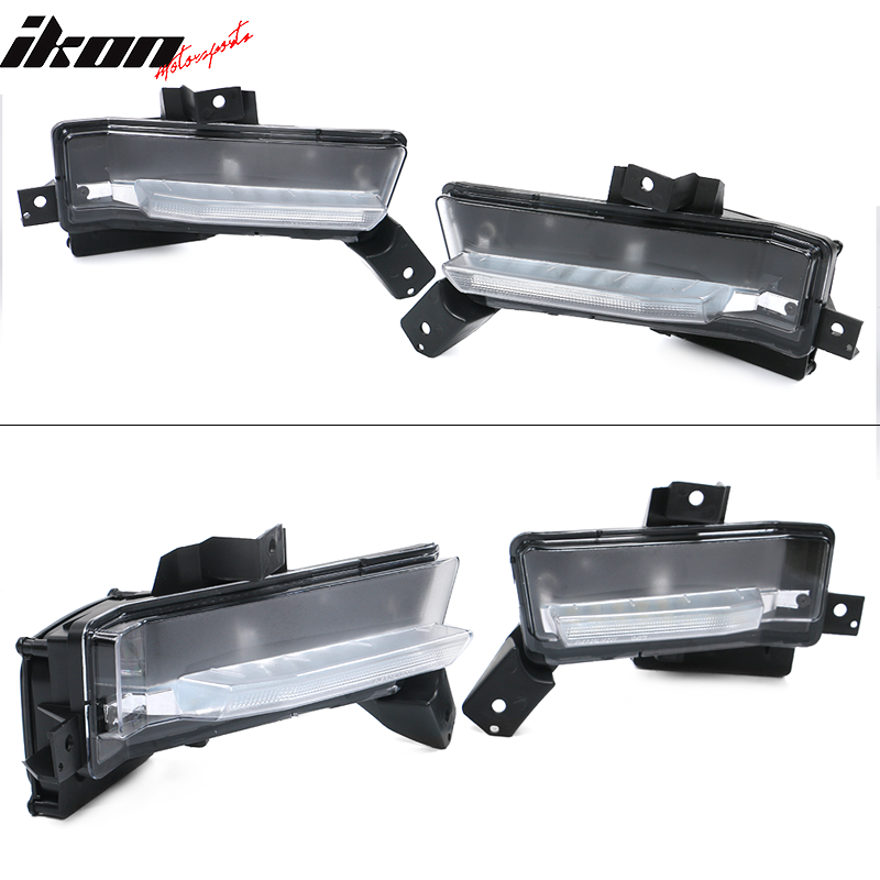 Fits 16-18 Chevy Camaro SS DRL Fog Lights Clear No Turn Signal Function 2Pc