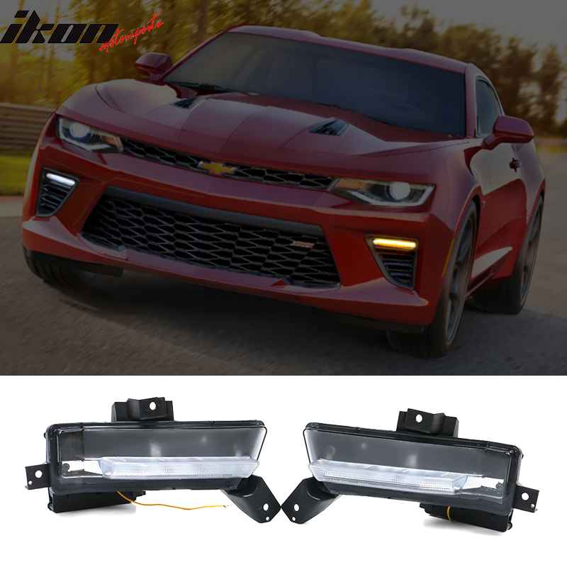 2016-2018 Chevy Camaro SS Fog Lights w/ Amber Truning Signal ABS PC