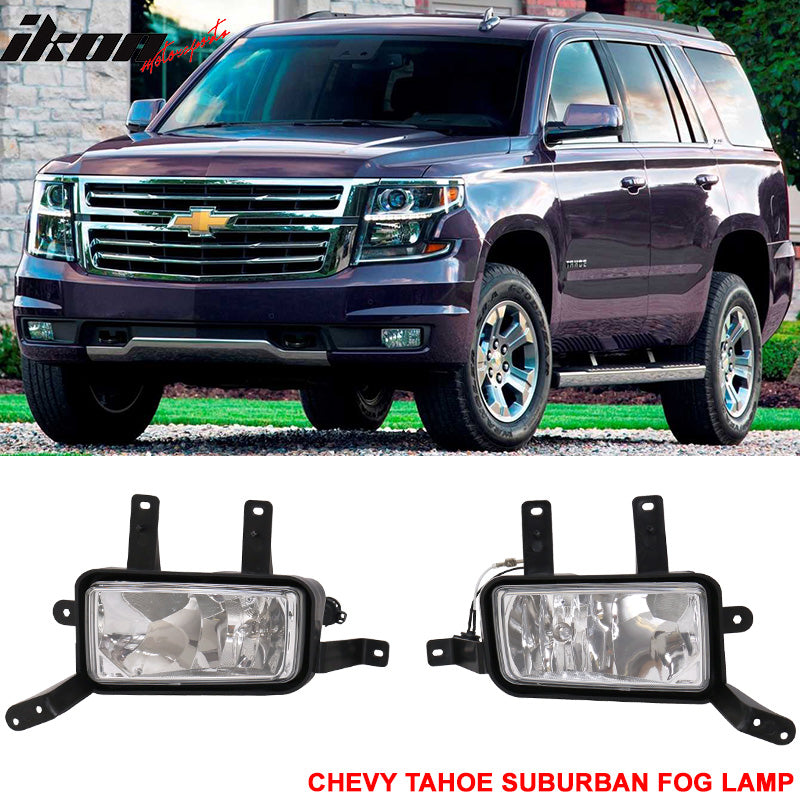 2015-2020 Chevy Tahoe Suburban GMC Yukon Clear Lens Bumper Fog Lights