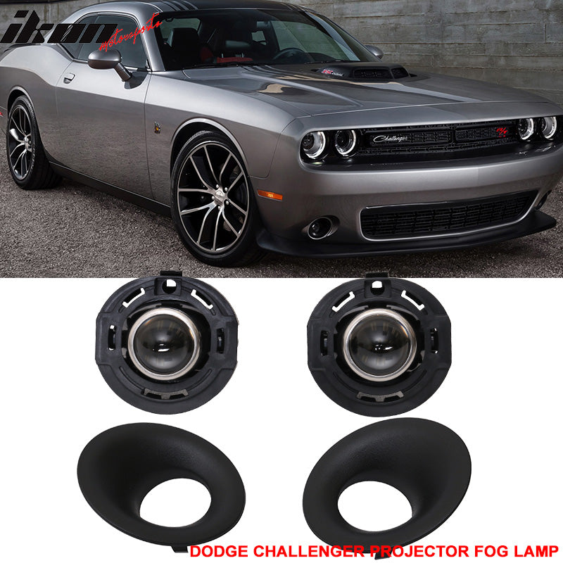 2015-2023 Dodge Challenger Front Fog Light Pair Clear Lens ABS