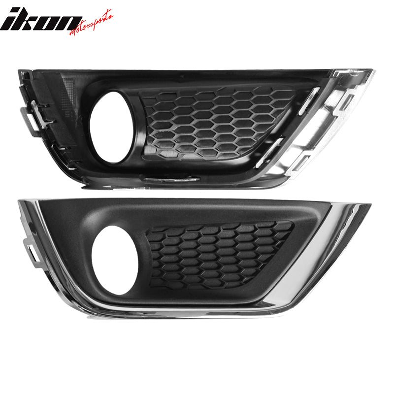 Fits 17-18 Jeep Compass OE Style Front Clear Glass Lens Black Cover Shell Pair