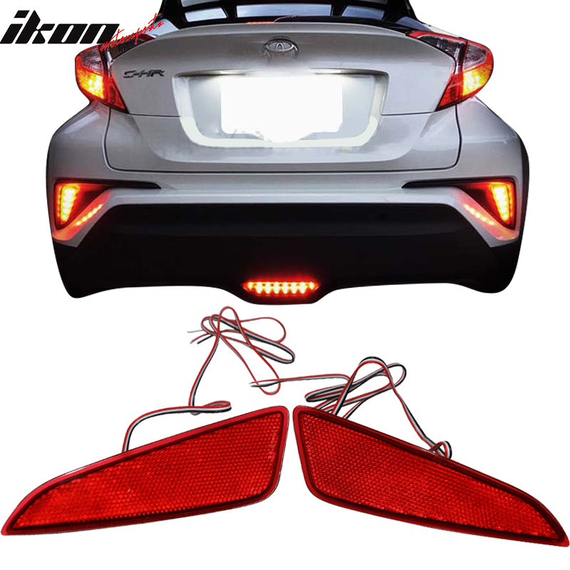 2018-2022 Toyota CHR Red Lens Rear Reflectors Lights Tail Lights
