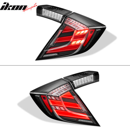 Fits 17-20 Honda Civic 10th Gen FK8 Type R Hatchback Mugen LED Tail Lights 4PC