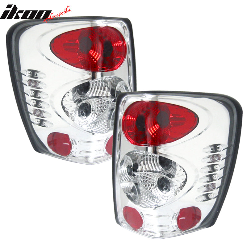 Compatible With 1999-2004 Jeep Grand Cherokee Altezza Tail Lights Chrome
