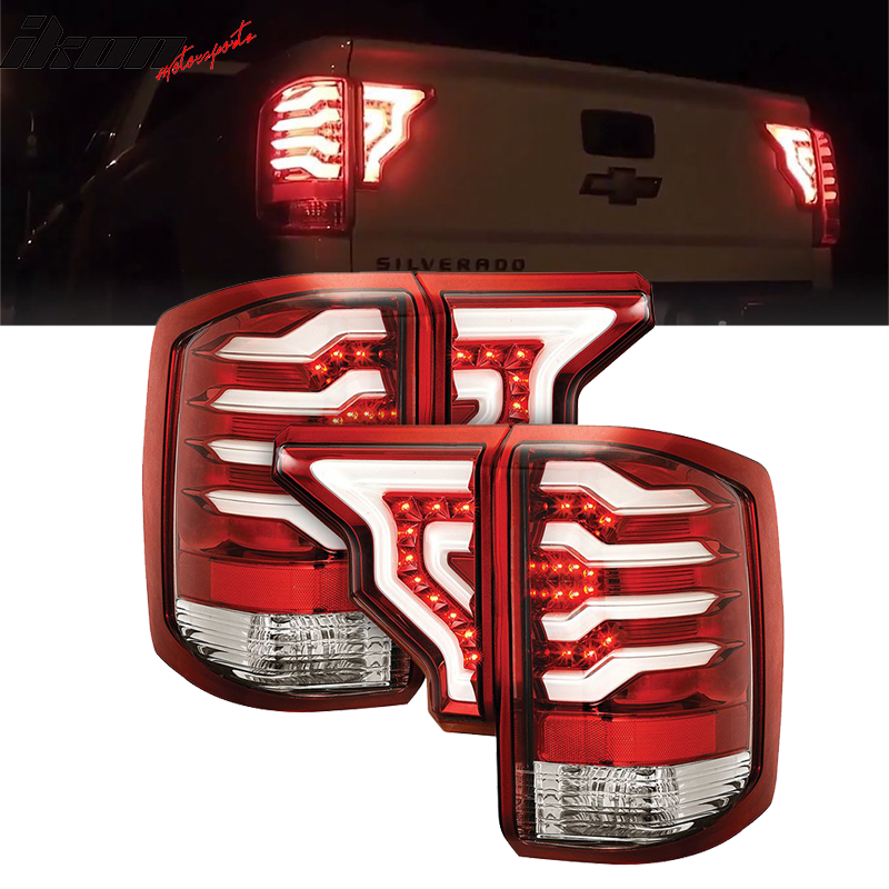 2014-2019 Silverado 1500 2500 3500 HD CR Red Housing LED Tail Lights