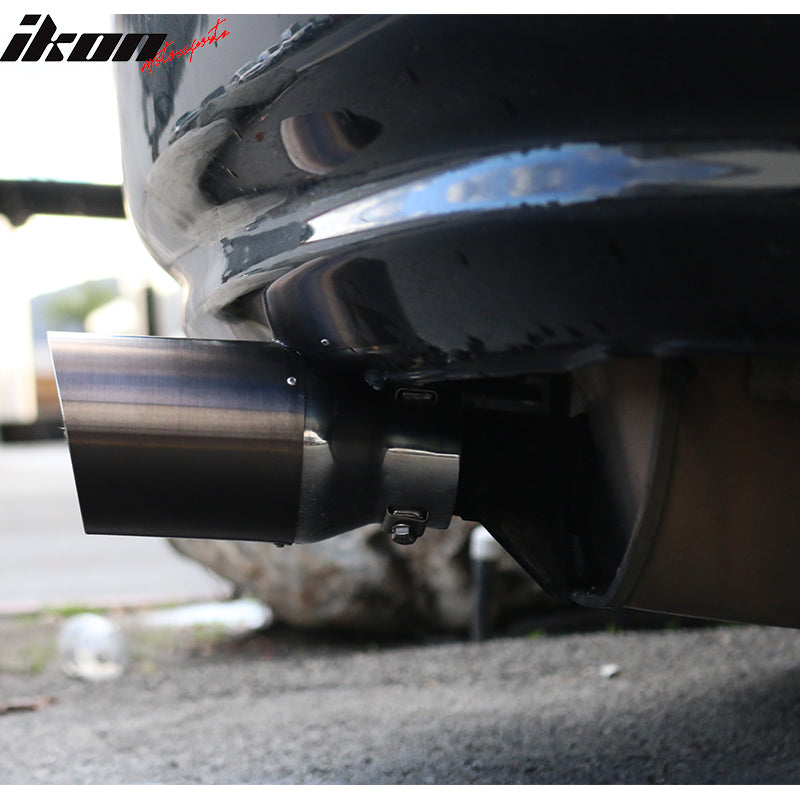 Add On Chrome Gunmetal Stainless Exhaust Slant Cut Muffler Tip 2.5in ID 3.5in OD