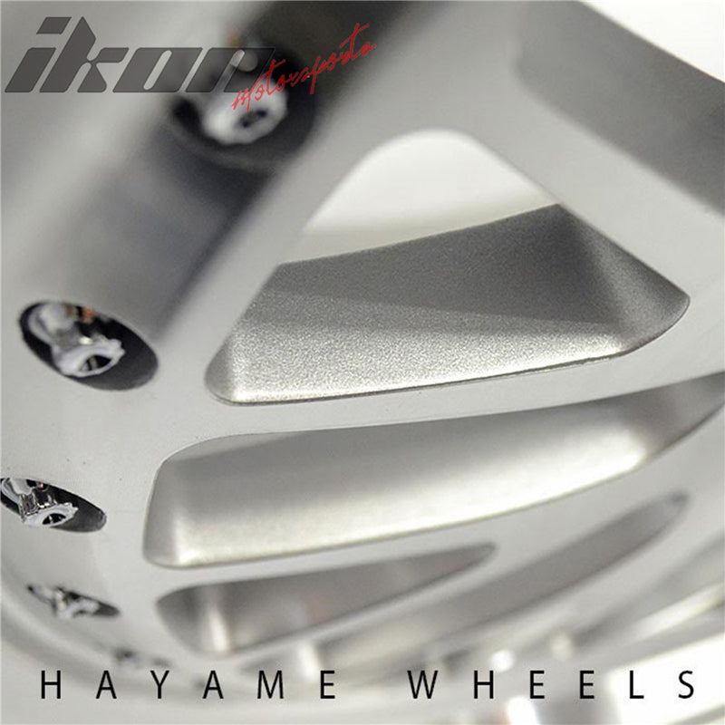 SALE! 18x9.5 Hayame Performance Wheel Silver Face Machine Lip 5x100