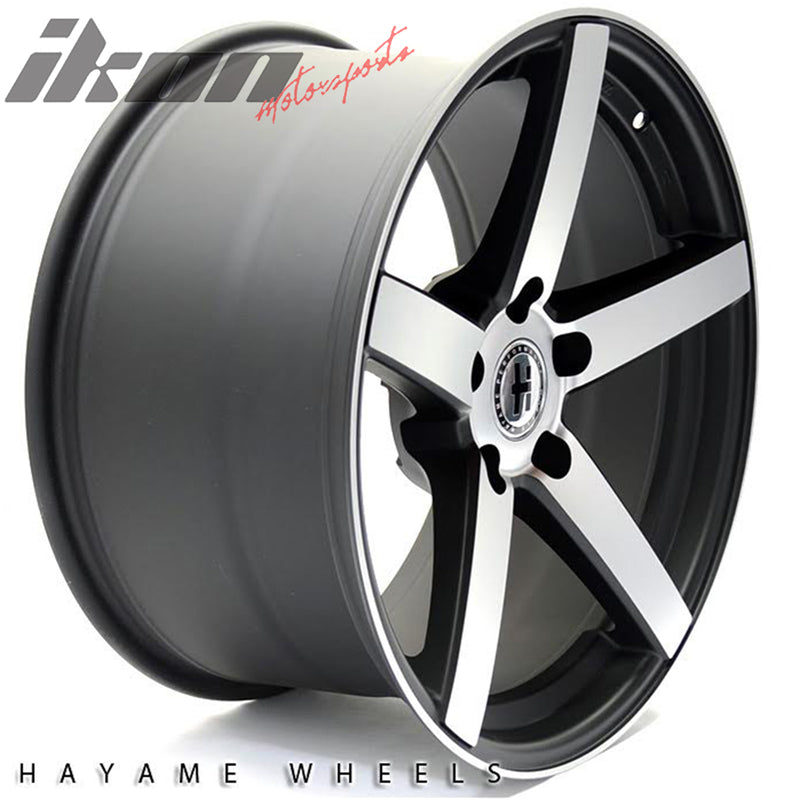 18x9.5 Hayame Performance Wheel Matte Black Machined Face 5 x 12012 Squared x4