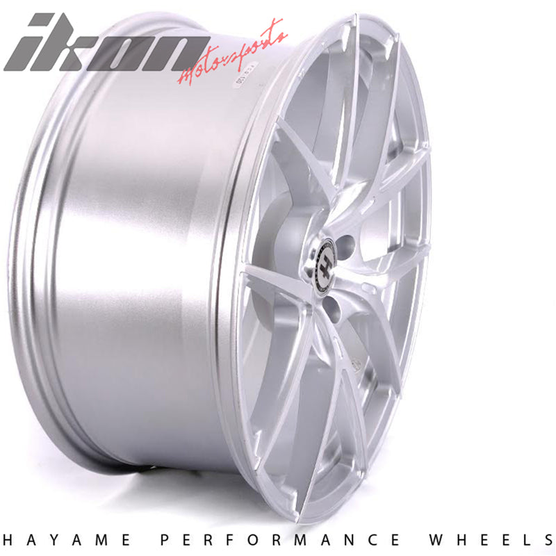 19x9.5 Hayame Performance Wheel Machine Face Silver Lip 5 x 120 Staggered x4