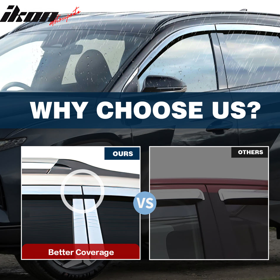 2012-20 Chevrolet Sonic HB 5DR Window Visor ABS Chrome Rain Guard 4PC