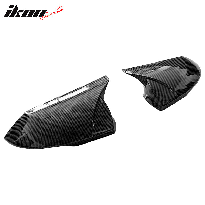 Fit 21-23 Hyundai Elantra 2PC Rear View Side Mirror Cover ABS Carbon Fiber Print