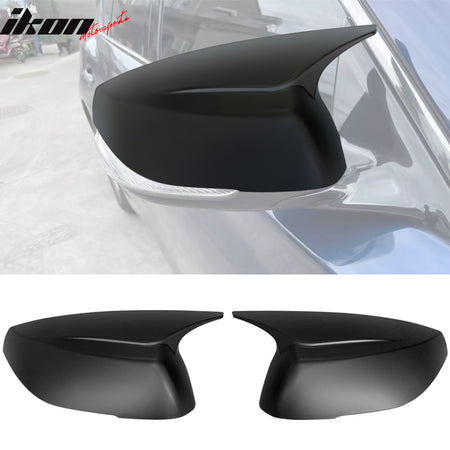 IKON MOTORSPORTS, Mirror Cover Compatible With 2014-2023 Infiniti Q50 Q60 Q70 QX30, ABS Rear View Side Mirror Cover Caps Pair