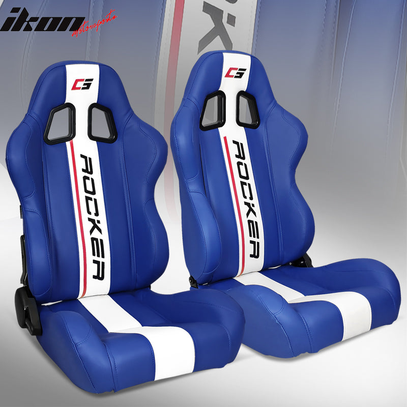 IKON MOTORSPORTS, Universal Racing Seats Pair with Dual Sliders