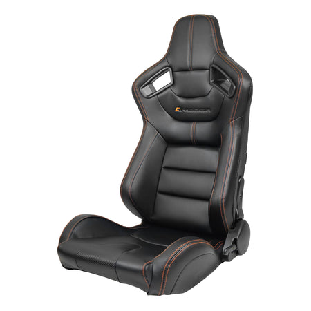 IKON MOTORSPORTS, Universal Racing Seats Pair with Dual Sliders, Reclinable Left Driver Side