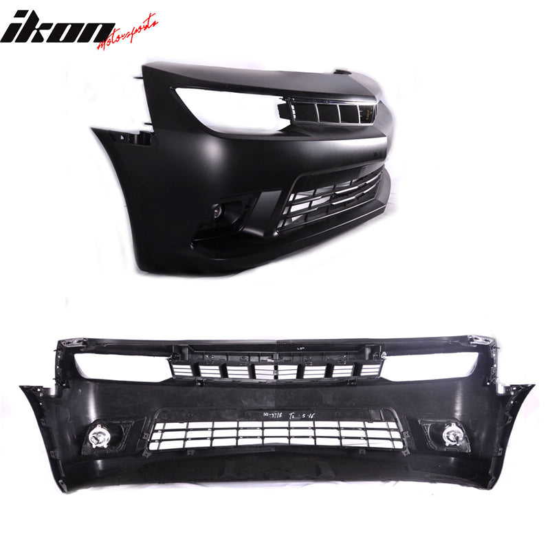 Compatible With 2010-2013 Chevy Camaro to 2014 SS Front Bumper Conversion Chrome Housing Headlights