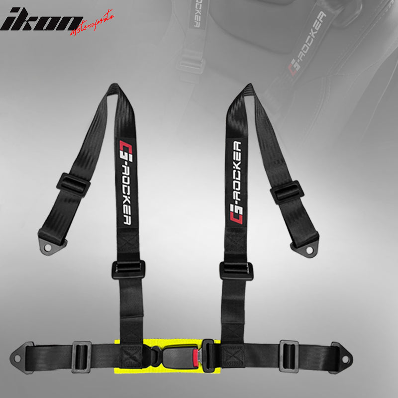 Universal Black 4 Point Buckle Racing Seat Belt Harness Nylon