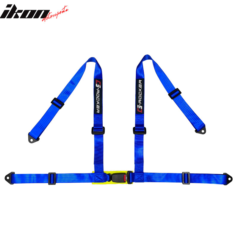 BFO 4-Point 2” Racing Seat Belt Harness Set – Blue, Universal Pair With Buckle