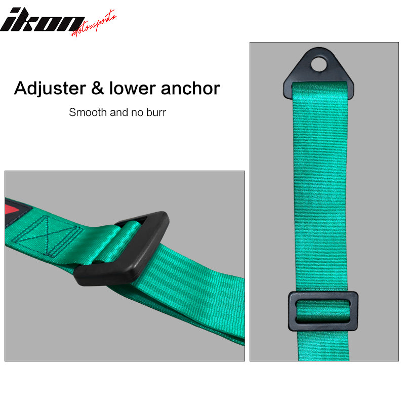 Universal Green Point Buckle Racing Seat Belt Harness Nylon