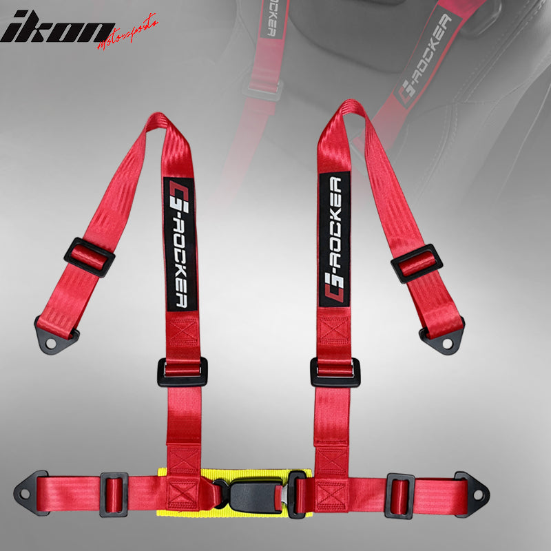 Universal Red 4 Point Buckle Racing Seat Belt Harness Nylon