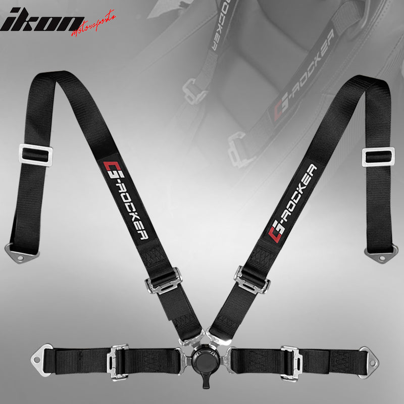 Universal 4 Point Cam-Lock Black Racing Harness Seat Belt Nylon