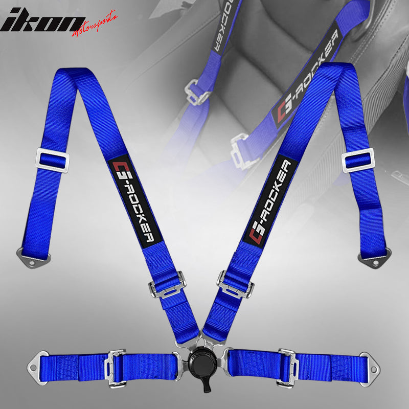 Universal 4 Point Cam-Lock Blue Racing Harness Seat Belt Nylon