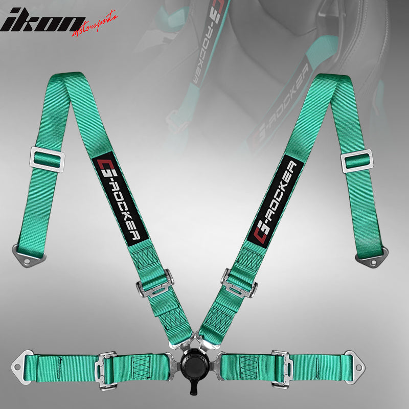 Universal 4 Point Cam-Lock Green Racing Harness Seat Belt Nylon