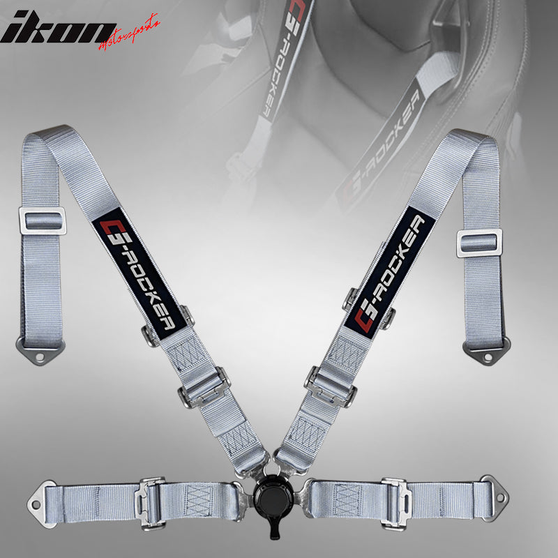 Universal 4 Point Cam-Lock Gray Racing Harness Seat Belt Nylon