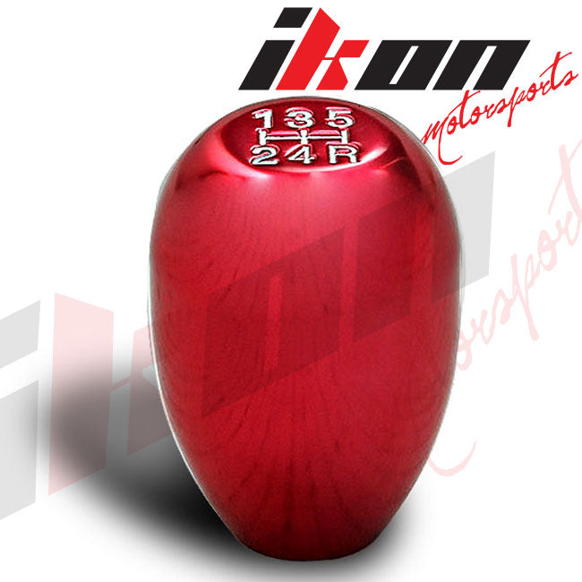 Red JDM 5-Speed Shift Knob + Red Stitch Suede Boot Cover Fits Honda Acura