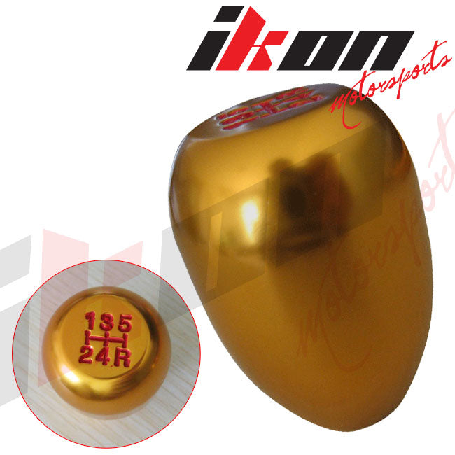 Gold Aluminum M8X1.25MM MT Gear Shift Knob Screw On Engraved 5 Speed