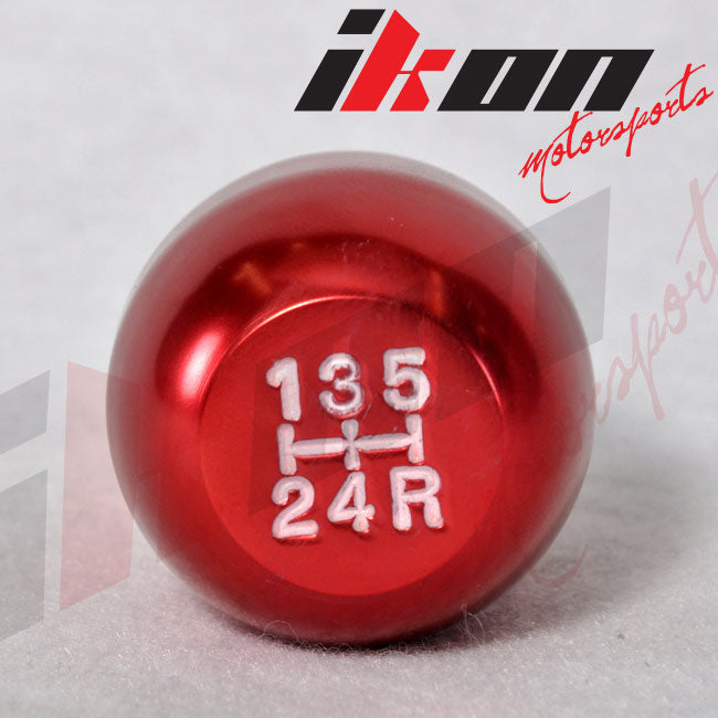 Red Aluminum MT M8X1.25 Gear Shift Shifter Knob 5 Speed JDM Emblem