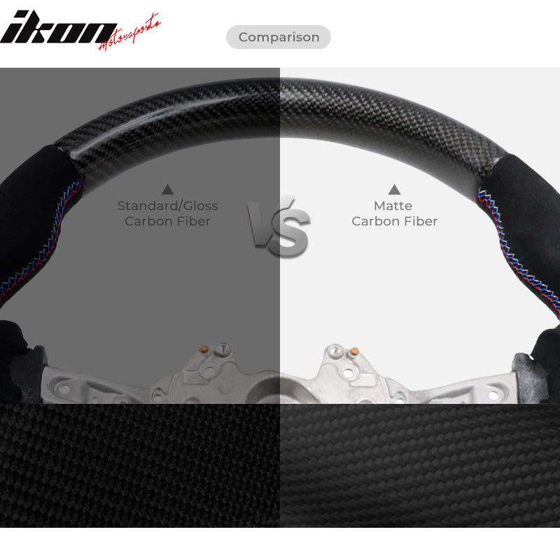 Fits 15-21 BMW F80 F82 M Steering Wheel Matte Carbon Fiber + Perforated Leather