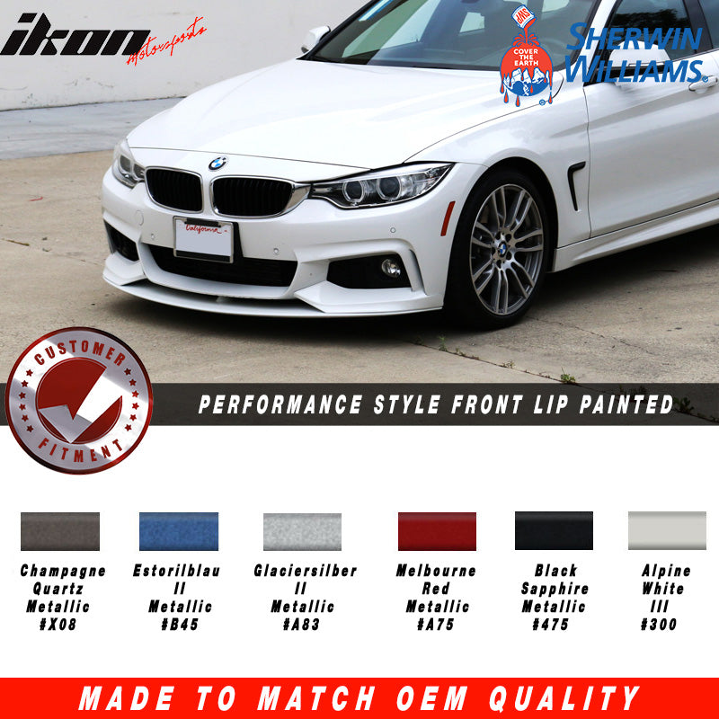 2014-2020 BMW F32 F33 F36 4 Series P Style Painted Front Bumper Lip PP