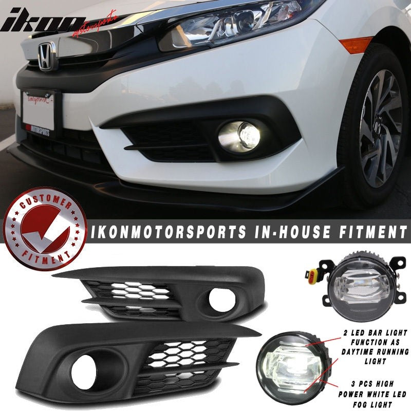 2015-2016 Honda Civic 4Dr 2Dr Fog Light And Fog Cover US Model ABS