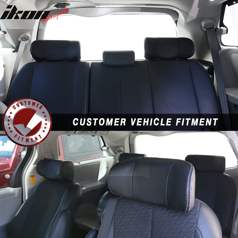 Fit 2011-2017 Toyota Sienna Front + Middle + Rear Headrests