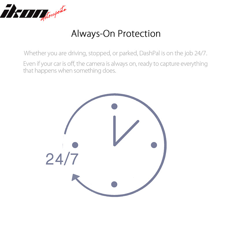 DashPal 1080P 170° DVR Vehicle Camera Video Recorder Dash Cam HDR