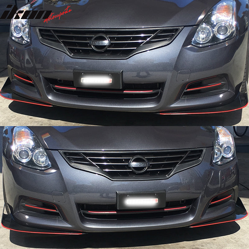 Front Bumper Lip UNIVERSAL FITMENT, Real Carbon Fiber CF Winglet Type 3 Front Bumper Lip Splitter Diffuser by IKON MOTORSPORTS