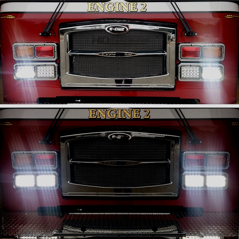 Universal 6x4 Full LED Headlamps H4 High & Low Beam - 1500 Lumens 45W Each