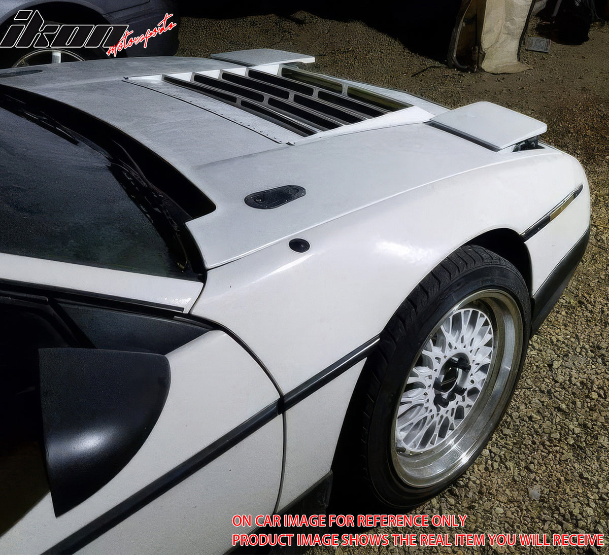 IKON MOTORSPORTS, URAS Style Front Hood Vent Universal Fit For Most Vehicles Car Primer Black ABS Air Flow Hood Vent Scoop Bonnet Cover