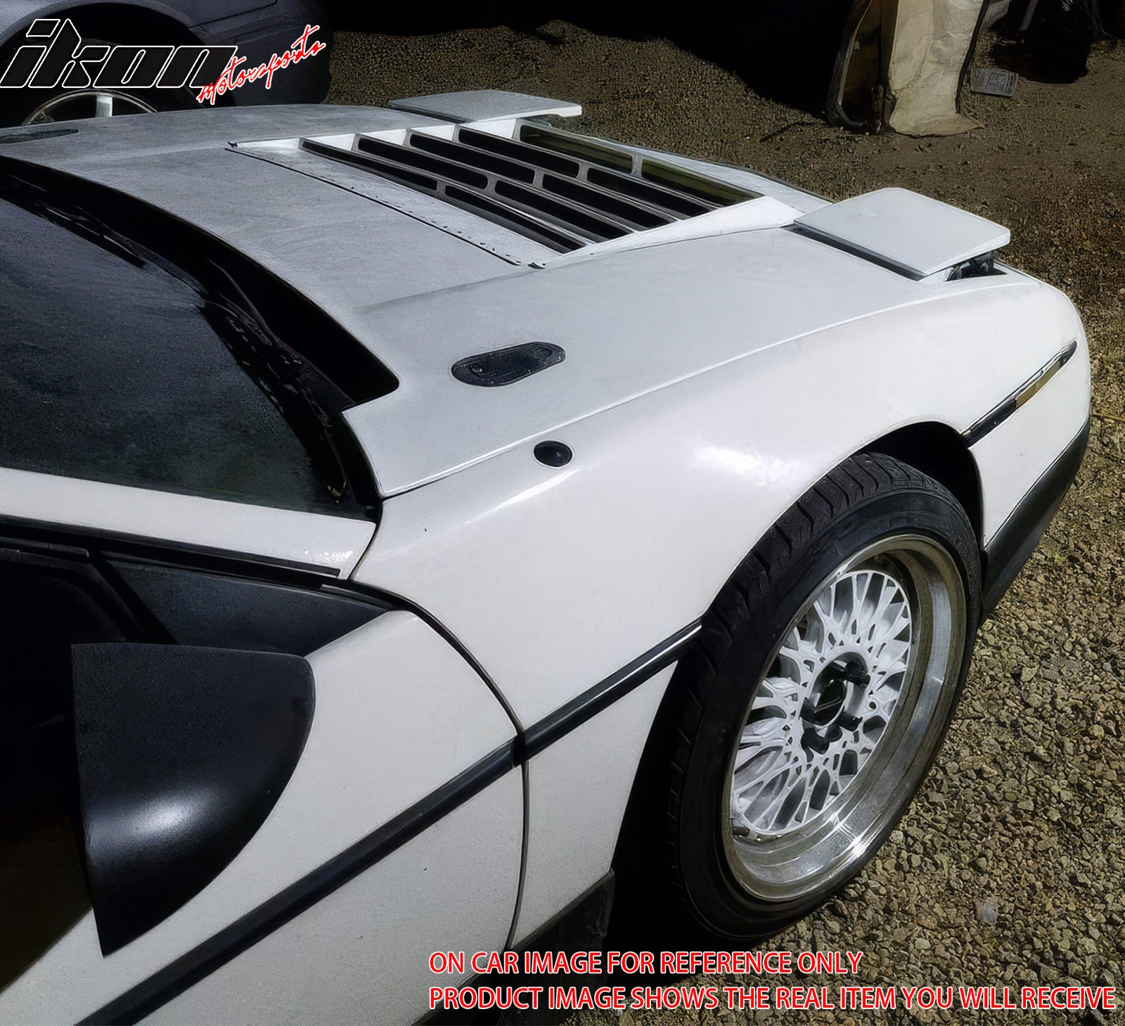 IKON MOTORSPORTS, URAS Style Front Hood Vent Universal Fit For Most Vehicles Car Primer Black ABS Air Flow Hood Vent Scoop Bonnet Cover