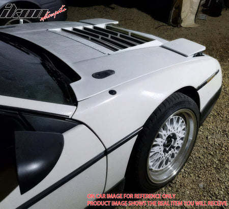 IKON MOTORSPORTS, URAS Style Front Hood Vent Universal Fit For Most Vehicles Car Primer Black ABS Air Flow Hood Vent Scoop Bonnet Cover