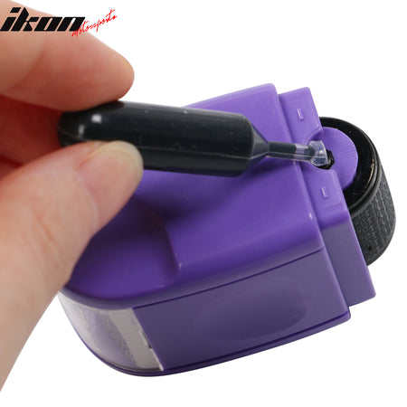 0.67 In Identify Theft Protection Guard Wide Roller Stamp w/ 3 Ink Refill Purple