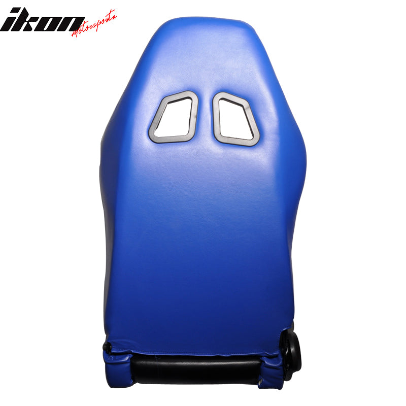 Universal Reclinable Racing Seats Slider Passenger Black Blue PVC