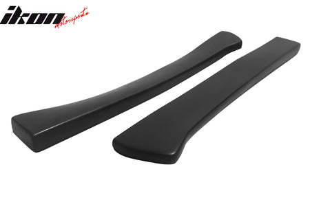 IKON MOTORSPORTS Rear Aprons, Universal Fit 13" x 2" Unpainted Black PU CS Style Lower Side Bumper Lip Splitter Protector, 2PCS, for Most Cars Sedan Coupe Hatchback Wagon