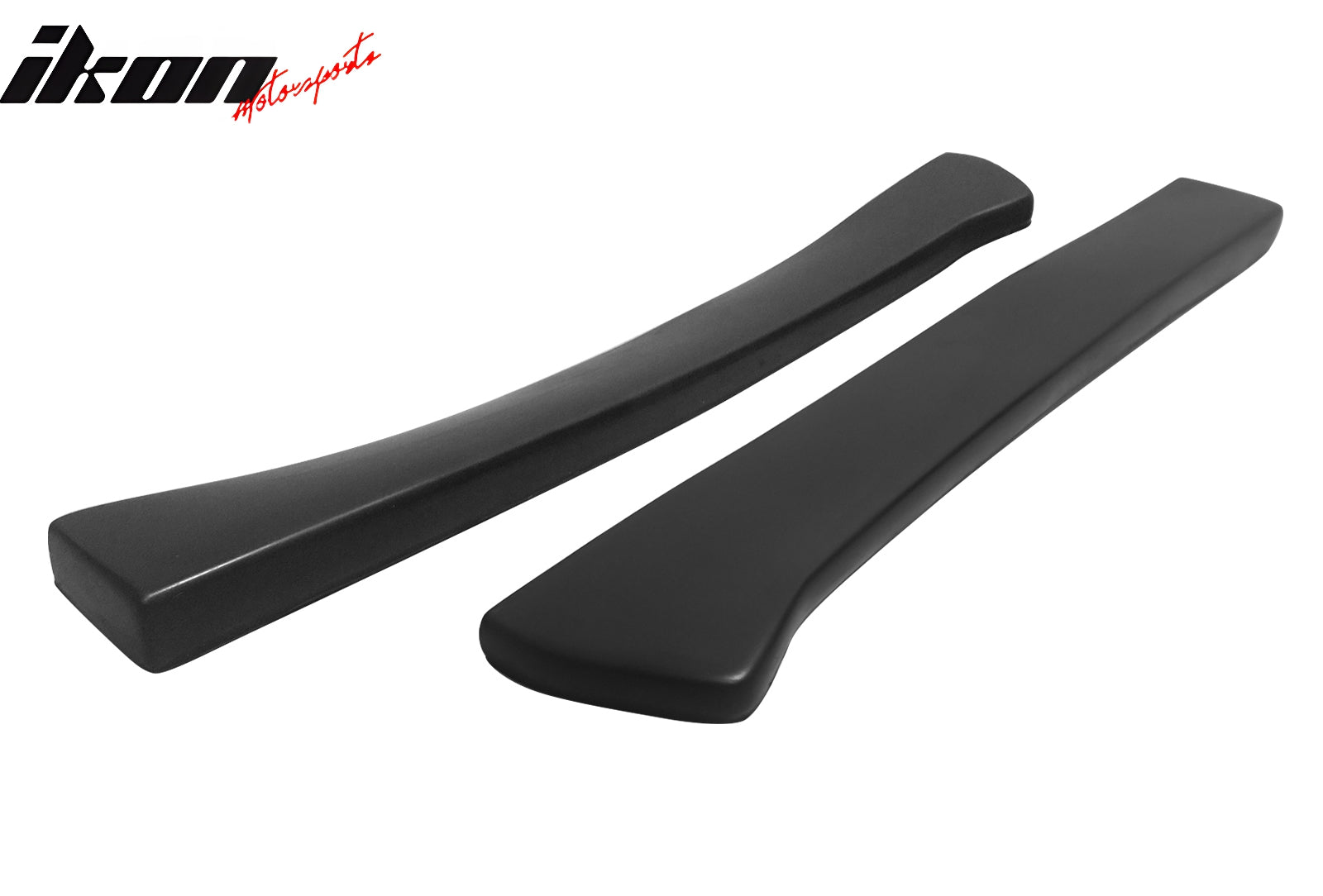 IKON MOTORSPORTS Rear Aprons, Universal Fit 16" x 2" Unpainted Black PU CS Style Rear Lower Side Bumper Lip Splitter Protector, 2PCS, for Most Cars Sedan Coupe Hatchback Wagon